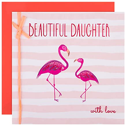 Hallmark Große Geburtstagskarte für Tochter – modernes rosa Flamingo-Design