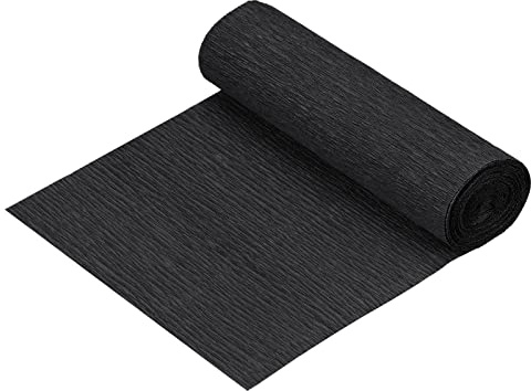 sourcing map Krepppapier 15 x 250 cm Crepe Paper Kräuselpapier Seidenpapier Floristenkrepp Schulpapier Kreppband Papier zum Basteln Dekoration Geschenk Verpackung Blumen, Schwarz