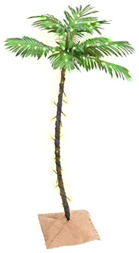 homiuse Arbre de Palmier à LED 72 LED Blanc Chaud 120 cm Palmier de Noël 8 Effets d'éclairage Arbre de Noël à LED Décoration de Fête Arbre de Cocotier Lumineux Vacances Extérieur