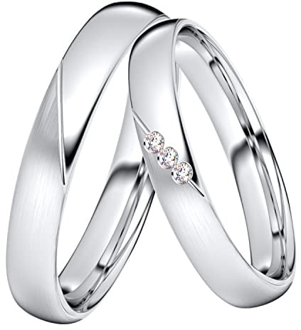 DOOSTI Trauring/Ehering/Partnerring - SWEET Silber 925/- Silber Ring - hochwertiger Silberring - Damen und Herren Variante - Mit Gratis Wunschgravur