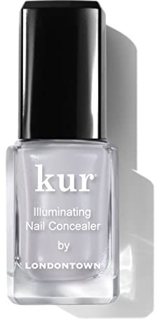 LONDONTOWN Illuminating Nail Concealer, Milky Sheer Quartz Gray Polish - Long Lasting Brightening Lacquer Nail Care for Discolored, Yellowing Nails, .40fl oz