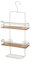 Mensola Doccia con Gancio e Ventose, in Acciaio, 2 Ripiani in bambù L 26 x p 10 x H 55 cm, Include Kit Fissaggio, Linea Haiti