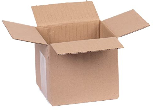 smiley pack 50 Stück Faltkartons 113 x 113 x 100 mm braun Versandkarton Verpackungskartons 11.3 x 11.3 x 10 cm aus Wellpappe 1 wellig Karton Pappkarton Versandbox Paket Päckchen