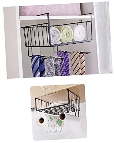 Zerodeko Sottopensile a Forma Di u Cestello Di Scarico Mensola Sottopensile Cucina Cestino Sotto Ripiano Rack Per Organizzare L'armadio Cestini Armadio Portaoggetti Frutta Gancio Inferiore