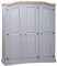 Festnight Kleiderschrank Mexiko-Stil 3 Türen Schlafzimmerschrank Holzschrank Kiefernholz Flurschrank Grau Kleiderschrank Vintage Garderobe Kleider Schrank Schlafzimmer