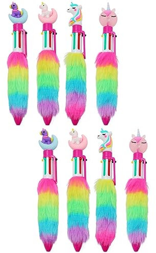 Ciieeo 8pezzi Penne Sfera Colorate Tema Unicorno Peluche Da Penne Divertenti Per Ragazzo Ragazza Per Scrittura e Scrapbooking