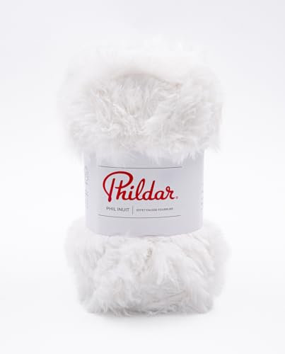Phildar Pelote de Fourrure à Tricoter Phil Inuit - 100GR Color : Neige Blanc