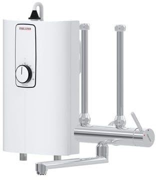 STIEBEL ELTRON Chauffe-eau électronique compact DCE 11/13 H + robinet MEKD pour la cuisine, fabriqué en Allemagne, raccord fixe 400 V, convient pour montage solaire, montage sur évier, certifié VDE