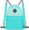 WANDF Kordelzug-Rucksack, Sport-Turnbeutel mit Nassfach, wasserabweisender Kordelzug, Cinch-Tasche für Damen und Herren (Mintgrün mit Schulterpolster)