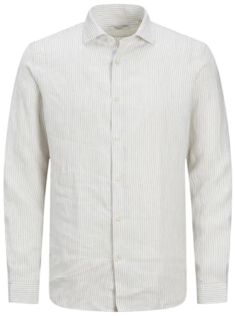 Jprblaparker Linen Stripe Shirt L/S Ln
