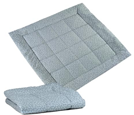 Molis&Co - Krypfilt för Baby 120 x 120 cm - 100% Bomull (OEKO-TEX) - Multifunktionell Lekmatta, Tjock och Mjuk Vadderad - Perfekt som Filt och Lekfilt - Blue Garden