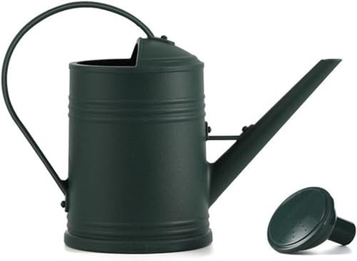 Yeehliny Gießkanne 2 Liter, Gießkanne Zimmerpflanzen, Klein Indoor Gießkanne Kunststoff Gartengießkanne mit Abnehmbarer Brause Pflanzengießkanne Blumengießkanne Dekogießkanne (Dunkelgrün)
