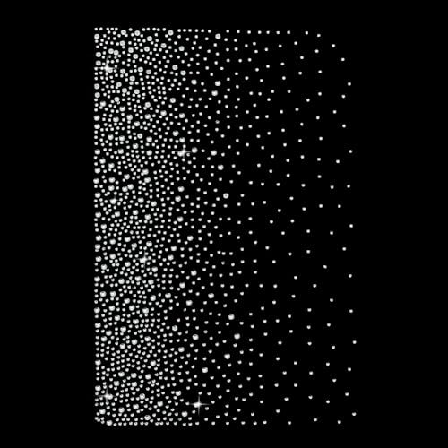 FINGERINSPIRE 16 Blatt Farbverlaufs Polka Punkt Strass Wärmeübertragung Zum Aufbügeln 263x178 mm Sternenhimmel Kristall Transfer Patches Glitzer Hotfix Strass Transfer Bling Eisen Strass Aufkleber