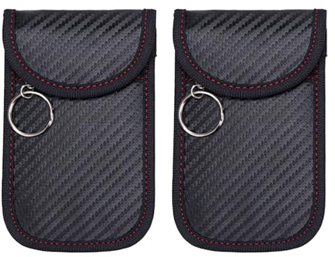 Floatdream 2 pieces protective keyless case, car key protection, keyless, signal blocking bag, for keyless keys (black)