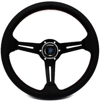 Sportlenkrad Universal 14 350mm Leder Auto Racing Lenkräder Driften Sport Tiefe Lenkrad mit Holzlenkrad
