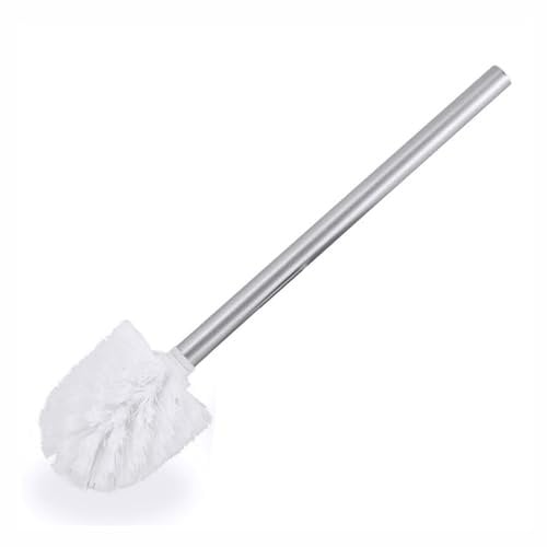 Replacement Toilet Brush Deep Cleaning Non Slip Metal Handle & Plastic Tough Bristles Handy For Bathrooms Toilets Bath Cleaner White Color 30cm Length (Pack Of 1)