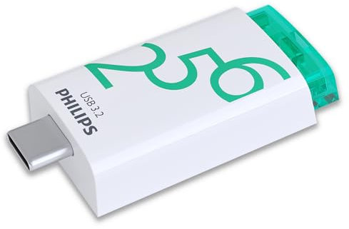 Philips Click Edition USB-C Stick USB 3.2 Gen 1 USB Flash Drive 64 GB para PC, portátil, Smartphone, Tableta con Puerto USB-C, Velocidad de Lectura de hasta 120 MB/s, 256 GB