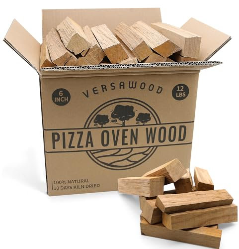 Pizzaofenholz - ofengetrocknetes Eichenholz für Pizzaöfen, 15,2 cm rindenlose Holzscheite, ideal für Ooni, Gozney, Solo-Herd und andere holzbefeuerte Pizzaöfen, Grills und Smoker - ca. 5,4 kg