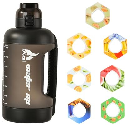 2024 Neu Wasserflasche Flasche Original Set mit Geschmack - Trinkflasche 2000ML Starterset 0 Zucker mit 7 Geschmackskapseln für ein erfrischendes Trinkerlebnis Sport Original (A02,2 Liters)
