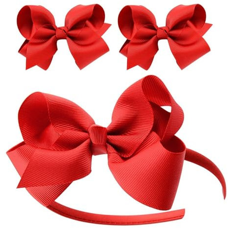 2 Épingles À Cheveux À Nœud Et 1 Bandeau À Nœud, Accessoires Pour Cheveux Pour Enfants, Accessoires Pour Cheveux À Nœud, Accessoires Pour Cheveux Rouges Pour Filles, Accessoires Vestimentaires