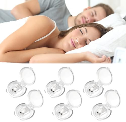 6 Stück Anti Schnarch Nasenclip, Schnarchstopper, Anti Schnarch Nasenspreizer, Wiederverwendbares Schnarchen Stopper Nasenklammer, Snoring Stopper für Besseren Atmen und Schlaf