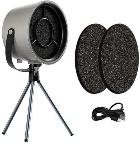 Portable Cooker Hood, Portable Range Hood with 3 Speed, Desktop Exhaust Fan for Kitchen with Tripod and 2 Filters for Home Camping BBQ, Hot Pot gray