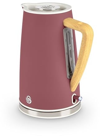 Swan SK14610FUS Nordic Cordless Jug Kettle with Fast Boil Technology, Overheat Protection, Soft Touch Handle, 1.7L, 3KW, Fuchsia Rose, Fusia