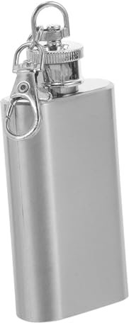 CONGARTENO 2stücke Unzen Edelstahl Flachdeckel Trinkflasche Mit Schlüsselanhänger Für Männer Und Frauen Für Reisen Wandern Und Outdoor-aktivitäten Rostfrei