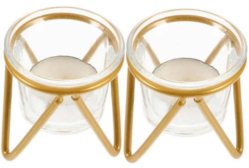 PRETYZOOM 2juegos Soporte para Velas De Cera Vaso De Vidrio para Velas Tarro para Hacer DIY