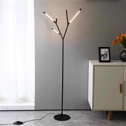 Lampes Standard Salon Lampadaire Branche d'arbre pour Salon Moderne Noir 3000K Couleur Blanc Chaud pour Chambre Salon