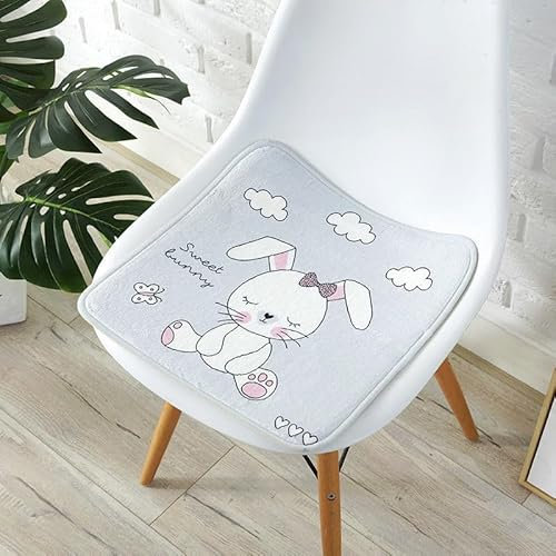 champracer Sitzkissen Kinder Runde Stuhlkissen Sitzkissen Stuhl Sitzpolster, Waschbare Weiche Komfort Stuhlauflage als Kissen für Outdoor Indoor Gartenstuhl (Wolkenhase,30 x 30 cm)