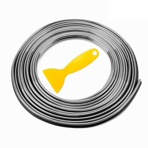 2 Stück Innen Gap Fillers Moulding Line,Car Trim Interior Strips Mehrfarbig Zierstreifen Auto Tuning Gadget mit Installation Tool DIY Filler Flexible Strip für Auto Interior Decor Zubehör,3m Silber