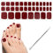 BORISCA 34PCS Adesivi Smalto Unghie Tinta Unita, Smalto Adesivo per Unghie per Piedi, Semi Cured Gel Nail Strips per Donne, DIY Unghie Gel Adesive Uv con Acciaio Lima per Unghie (Borgogna)