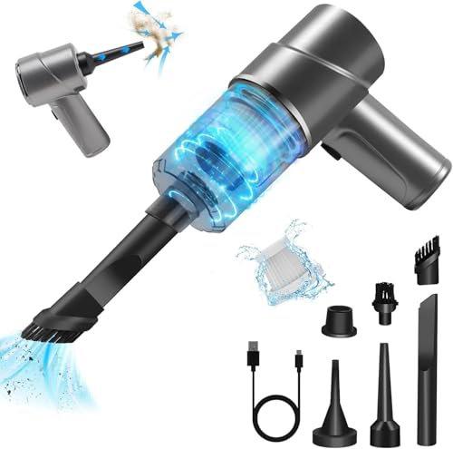 Cordless Vacuum Cleaner, 6000Pa Mini Handheld Vacuum, Small Car Vacuum, Electric Air Duster & Vacuum Cleaner 3 in 1 Rechargeable, Portable Vacuum Cleaner for Home, Office and Car Cleaning