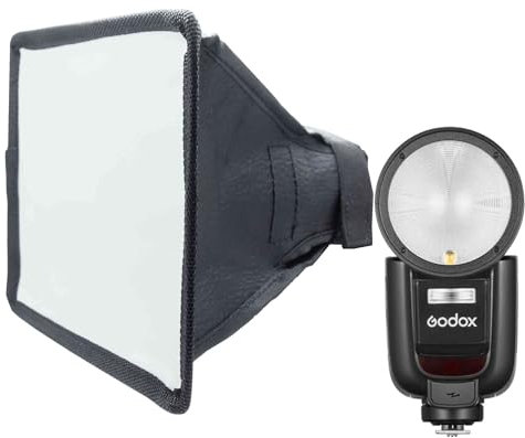 RIFLETTORE 15x17CM FLASH CIRCOLARE DIFFUSORE SOFTBOX MACRO ESTERNO diffuser reflector compatibile con GODOX V1 V1n V1c V1s V1f V100 V1 PRO NEEWER Z1 Z2 Yongnuo YN650EX-RF ritratto fotografia