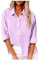 Chemise Lin Femme Chemise À Col en V Élégante Casual Chemisier Coton Et Lin pour Femme Chemise De Nuit Femme Bouton Blouse Femme De Ménage Blanche Haut Femme Et Elegant Grande Taille