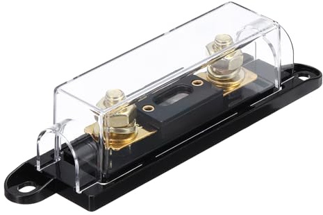 sourcing map 1 Set 250 A 32 V ANL Fuse Holder Kit 250 A Fuse 0/2/4/8 Gauge AWG Inline Fuse Block Fuse Box Automotive Fuse Block for Radio Audio Inverter Amplifier