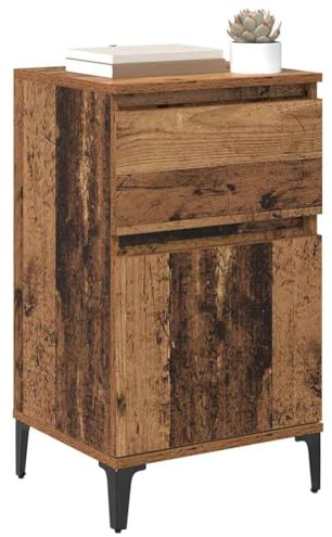 vidaXL Bedside Cabinet 2 pcs Old wood 40 x 35 x 70 cm Engineered wood, Modern Bedroom, Rectangular Nightstand, Compact Table, Ample Storage, Stylish Bedside Stand, Functional Furniture