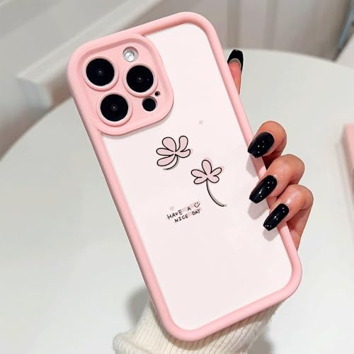 QIODAYI Kompatibel mit iPhone 6Plus/iPhone 6sPlus Niedliches Rosa Blumenmuster Schockabsorbierender Weicher Handyhülle