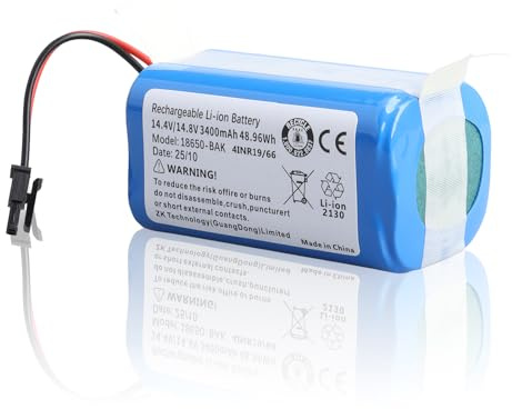 3400mAh ErsatzAkku Kompatibel mit Kyvol Cybovac L20 E20 E30 E31 Coredy R750 G800 G850 Robot Vacuum Cleaner, CMICR18650F9M-4S1P Battery