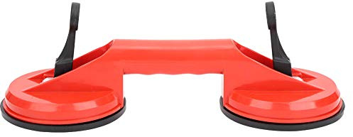 Doppelter Saugnapf aus rotem Kunststoff, Glasabzieher, 11,5 cm, für Glastüren, Platten, rot