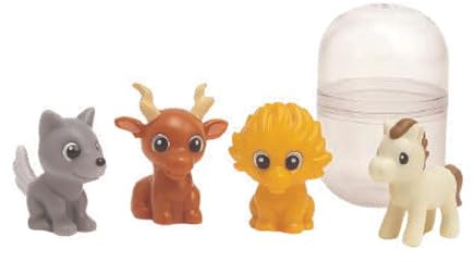 Generico Set 24 Bussolotti con Animali Colorati per Bambini, Regalini Fine Festa Compleanno, Gadget Party a Tema Giungla Safari Zoo