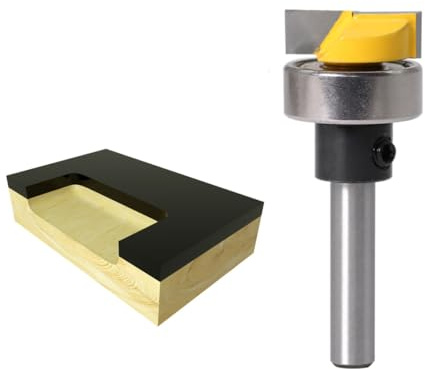 1/4 Inch Shank 3/4 Inch Cutting Diameter Router Bit with Pilot Bearing for Template Copying & Edge Trimming