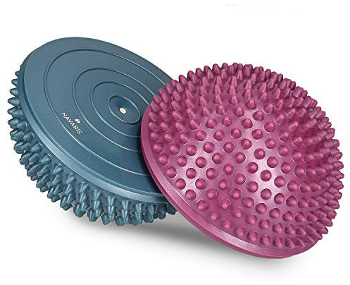Navaris Balance-Igel Fitness Halbkugel mit Noppen - 2X Balance Igel Set - Sport Kissen für Balancetraining Koordinationstraining - versch. Farben