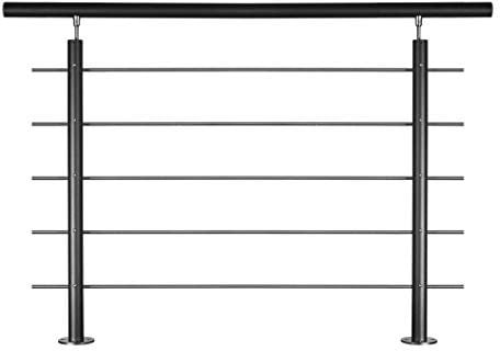AB10 - Geländer-Basis-Set in Aluminium anthrazit zur Bodenmontage mit Überkletterschutz
