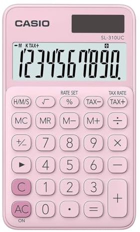 Casio SL-310UC-PK Taschenrechner (Taschenrechner, 10-stellig, 1-zeilig, Akku/Solar, pink)
