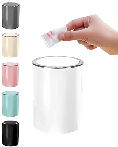 KW Clappe 1.7Ltr Counter Top Waste Bin/Mini Swing Bin/Compost Bin (White)