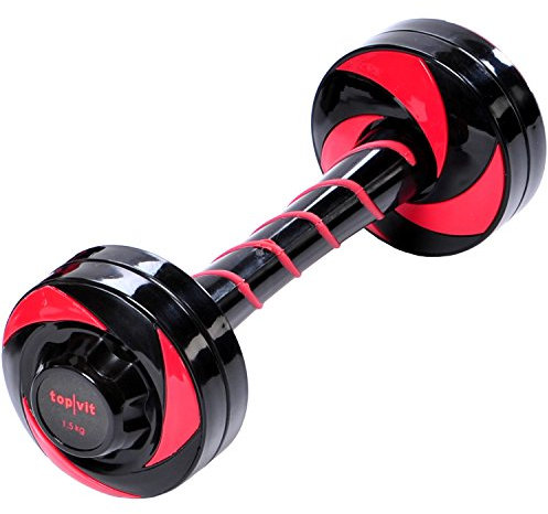 top vit Swinging Dumbbell I schwingende Hantel mit Mehrfachfunktion zur Stimulierung von tieferliegenden Muskeln I 1 Stück I Gewicht: 1,5 kg I Farbe: rot