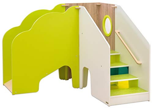 EduCasa - Spielburg - Kinder-Rutsche Treppe Krabbelhöhle Indoor Kletterburg Kita