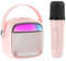 PTHTECHUS Karaoke Maschine Kinder Mikrofon Set Spielzeug, Tragbarer Bluetooth Lautsprecher Microphone Karaokemaschinen zum Aufladen Elektronisches Spielzeug Rosa